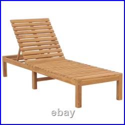 1/2x Solid Wood Teak Sun Lounger Patio Garden Lounge Bed Furniture vidaXL