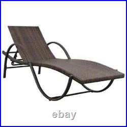 2PCS Garden Chaise Lounge Chair Patio Sun Bed Outdoor Table Set Wicker Rattan