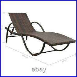 2PCS Garden Chaise Lounge Chair Patio Sun Bed Outdoor Table Set Wicker Rattan