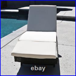 2X For Pool Porch Chaise Lounge Chair Outdoor Patio Sun Bed Rattan Furniture