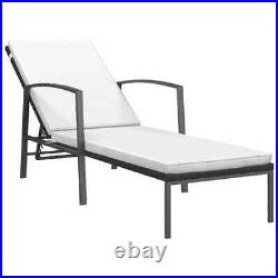 2X Patio Chaise Lounge Chair+Table Set Outdoor Sun Bed Pool Side Furniture Black