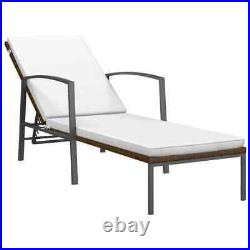 2X Patio Chaise Lounge Chair+Table Set Outdoor Sun Bed Pool Side Furniture Brown