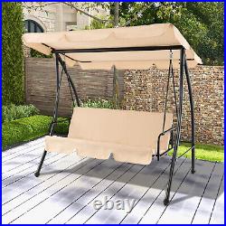 2-Seat Outdoor Convertible Swing Chair with Flat Bed, Patio Hammock Lounge Chair