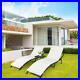 3 Pieces Pool Side Chaise Lounge Chair Outdoor Patio Sun Bed Rattan Furniture
