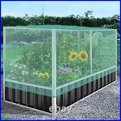 5.7x3x2.9FT Large Raised Garden Bed withProtection Netting Steel Patio Planter Box