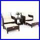 5-Piece Wicker Patio Furniture Set Outdoor Patio Chairs