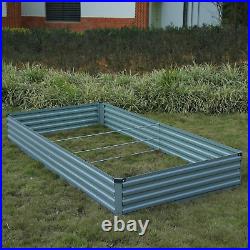 8X4X1Ft(2 Pack) Galvanized Raised Garden Bed, Outdoor Planter Box Metal Patio Kit