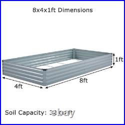 8x4x1ft(2 Pack) Galvanized Raised Garden Bed, Outdoor Planter Box Metal Patio Kit