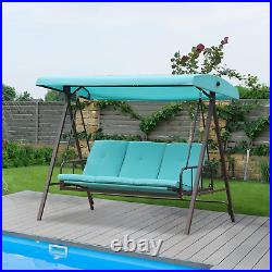 Aoodor 2 in 1 Patio Porch Swing Bed Olefin Fabric Fade Resistant Outdoor Convert