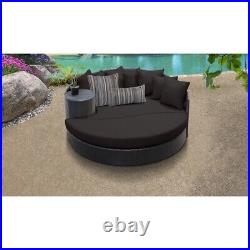 Barbados Circular Sun Bed Outdoor Wicker Patio Furniture in Black