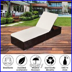 Brown Rattan Pool Bed/Chaise Outdoor Patio Furniture Single Sheet Design