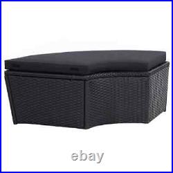 Daybed Outdoor Patio Furniture Daybed with Canopy Poly Rattan Black vidaXL vidaX