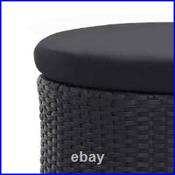 Daybed Outdoor Patio Furniture Daybed with Canopy Poly Rattan Black vidaXL vidaX