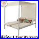 Daybed Outdoor Patio Lounge Bed Sunbed with Cushions & Adjustable Seats Rattan