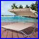 Double Lounge Bed Patio Pool Chaise Hammock with Adjustable Canopy + Wheel
