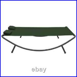 Double Sun Bed Outdoor Lounge Bed Chaise With Pillows Garden Patio Poolside Green
