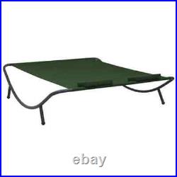 Double Sun Bed Outdoor Lounge Bed Chaise With Pillows Garden Patio Poolside Green