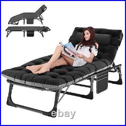 Folding Camping Cot Outdoor Patio Lounge Chair Sleeping Bed 4 Pool Beach office