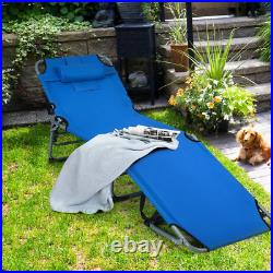 Folding Chaise Lounge Chair Bed Adjustable Outdoor Patio Beach Camping Recliner