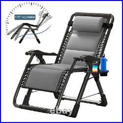 Folding Zero Gravity Chair Recliner Patio Lounge Beach Chair Adjustable Outdoor