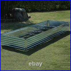 Galvanized Raised Garden Bed, Outdoor Planter Box Metal Patio 12x4x1.5ft Silver