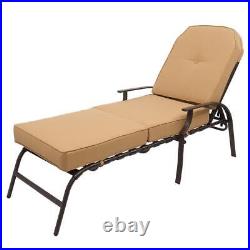 Garden Bed Patio Steel Lounge Chair Chaise Recliner with 5 Adjustable Reclining