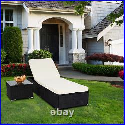 Garden Patio Furniture set Rattan Flat Bed with Table for Outdoor Lounge Chairs