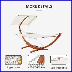 Hammock Swing Bed Outdoor Patio Lounger with Canopy for Balcony Garden Backyard