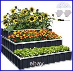 KING BIRD 46x46x23.6 Elevated Raised Garden Bed Outdoor Grow Patio Backyard