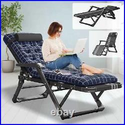 MOPHOTO Folding Patio Chaise Zero Gravity Chair Lounge Chair WithMattress Pillow