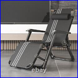 MOPHOTO Folding Patio Chaise Zero Gravity Chair Lounge Chair WithMattress Pillow