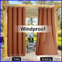 NICETOWN 2 Panels Outdoor Curtains for Patio Waterproof Top and Bottom Grommet