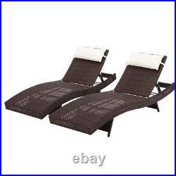 NNEDSZ Outdoor Sun Lounge Setting Wicker Lounger Day Bed Rattan Patio Furniture
