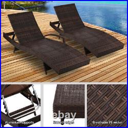NNEDSZ Outdoor Sun Lounge Setting Wicker Lounger Day Bed Rattan Patio Furniture