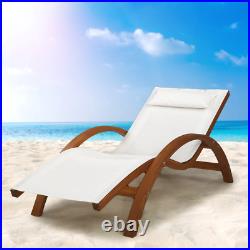 NNEDSZ Outdoor Wooden Sun Lounge Setting Day Bed Chair Garden Patio Furniture