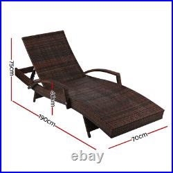 NNEDSZ Set of 2 Sun Lounge Outdoor Furniture Day Bed Rattan Wicker Lounger Patio