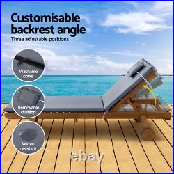 NNEDSZ Sun Lounger Wicker Lounge Day Bed Wheel Patio Outdoor Setting Furniture