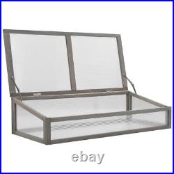 New Outdoor Garden Patio Wooden Raised Bed With Greenhouse Planter Flower Plant