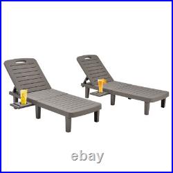 Outdoor Chaise Lounge Lounge Chairs Lying In Bed, Set of 2 for Pool Recliners