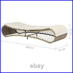 Outdoor Chaise Lounge Patio Rattan Chair Sun Lounger Bed Pool with Cushion Seat