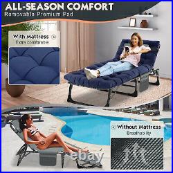 Outdoor Folding Reclining Beach Sun Patio Chaise Folding Cots Pool Lawn Lounger