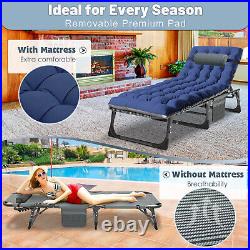 Outdoor Folding Reclining Beach Sun Patio Chaise Folding Cots Pool Lawn Lounger