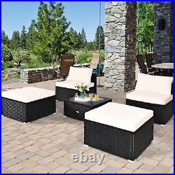 Outdoor Lounge Patio Rattan Sectional Furniture Wicker Sofa bed free shipping