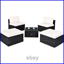 Outdoor Lounge Patio Rattan Sectional Furniture Wicker Sofa bed free shipping