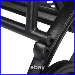 Outdoor Patio Adjustable Cast Aluminum Reclining Bed Black 193x64.5x93cm
