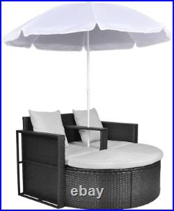 Outdoor Patio Bed with Removable Parasol UV Protective, Weather and Stain Resi