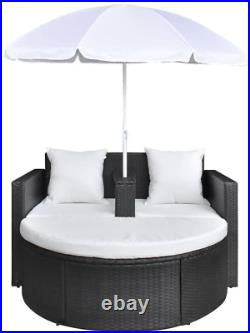 Outdoor Patio Bed with Removable Parasol UV Protective, Weather and Stain Resi
