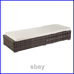Outdoor Rattan Pool Bed Chaise Lounge Patio Furniture Daybed