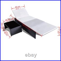 Outdoor Sun Bed Daybed Cushion Recliner Garden Table Chair Set Patio Furniture