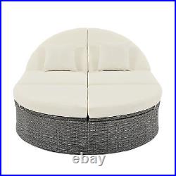 Outdoor Sun Bed Patio 2-Person Daybed-Cushions, Chaise Lounge-Poolside, Pillows